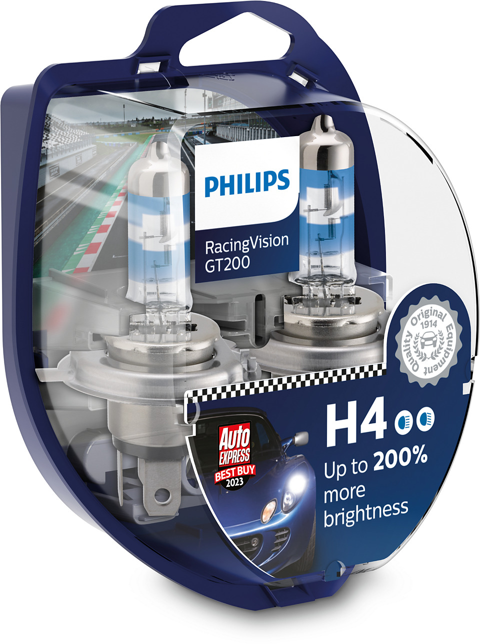 Autospuldzes PHILIPS H4 55W Racing Vision