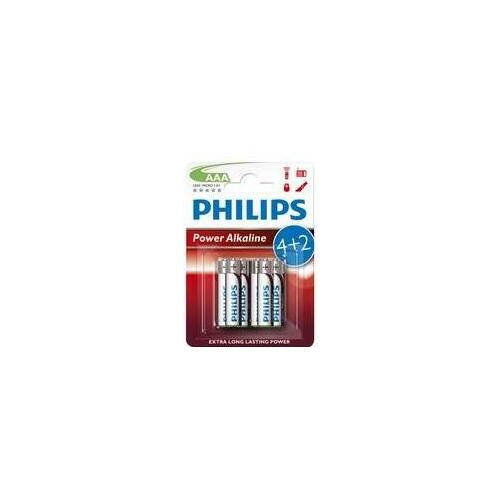 Baterijas PHILIPS LR03/AAA Power Alkaline, 6