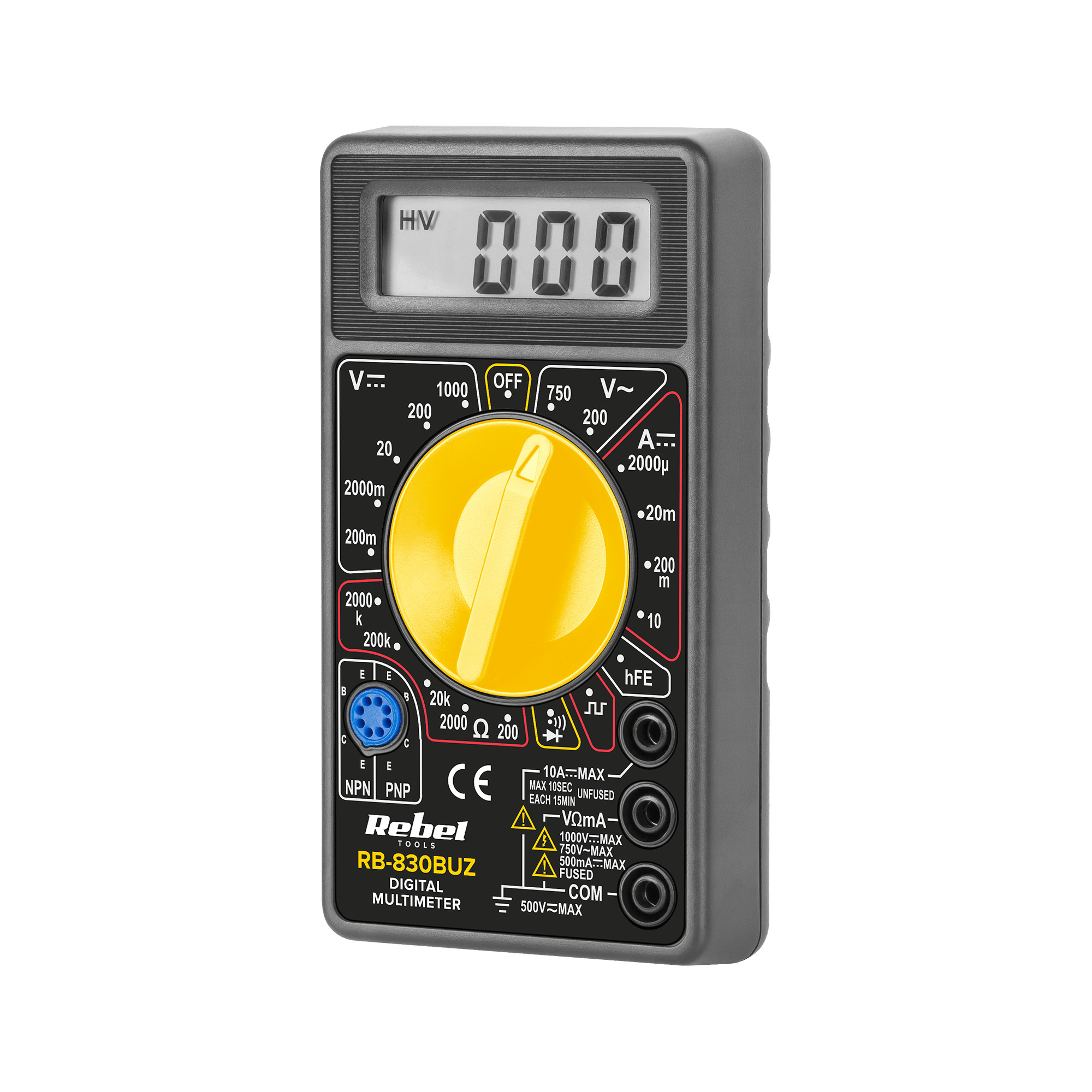 Digitālais multimetrs, Rebel | RB830BUZ |