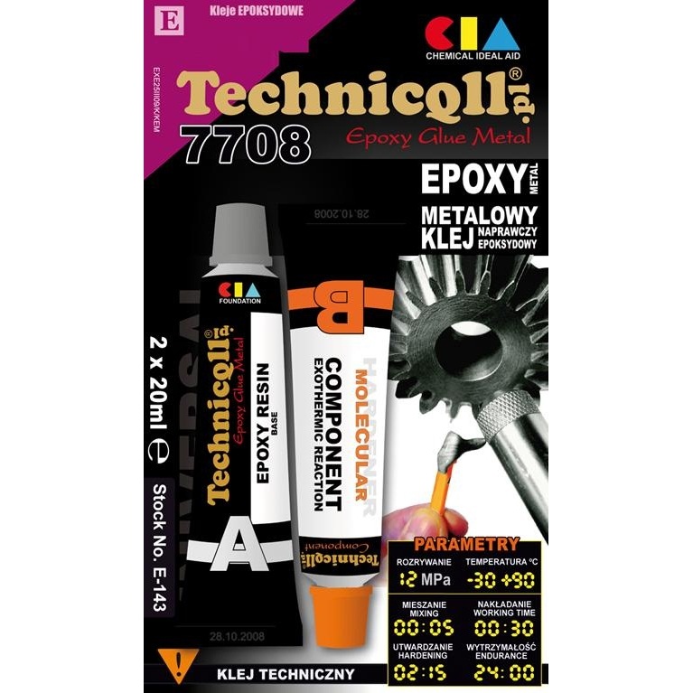 Technicqll Divkomponentu epoksīdlīme metālam 2x20ml |