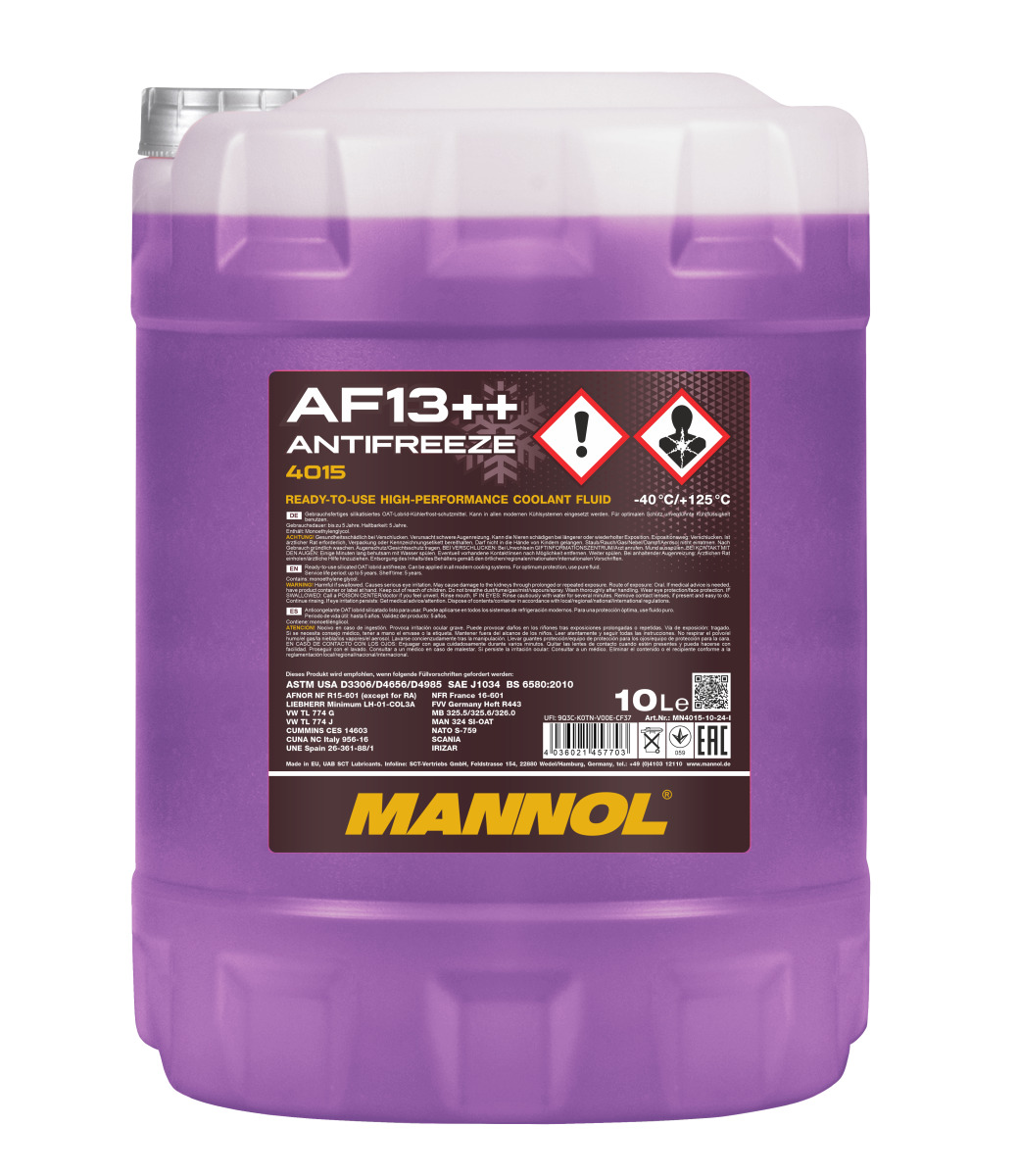 MANNOL AF13++ Antifrīzs -40°C, sarkans,10L