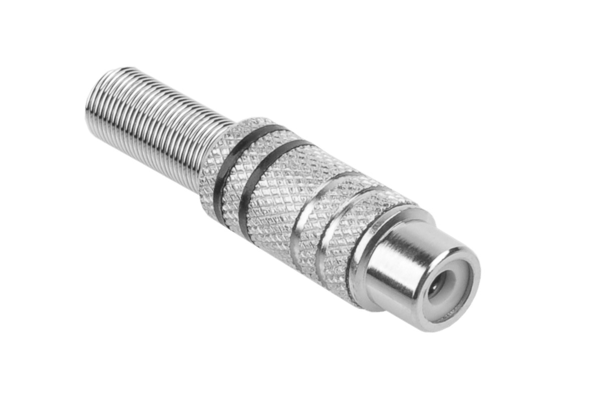 Niķeļa RCA ligzda, 2 kontaktu, melns
