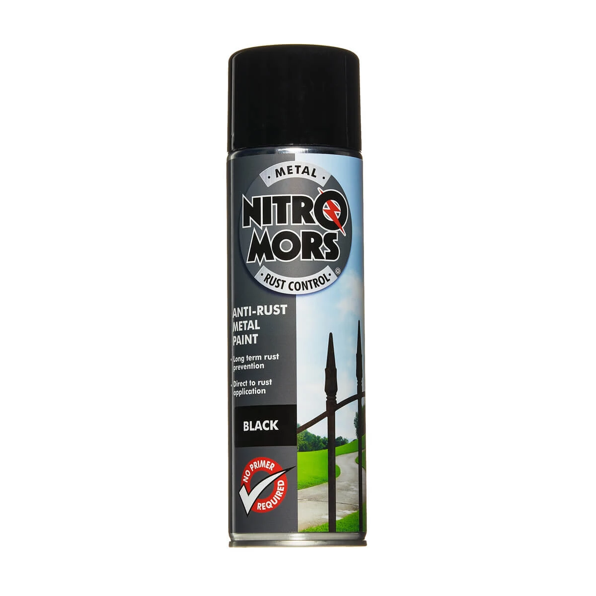NitroMors antikorozijas krāsa metālam, melna, aerosolā