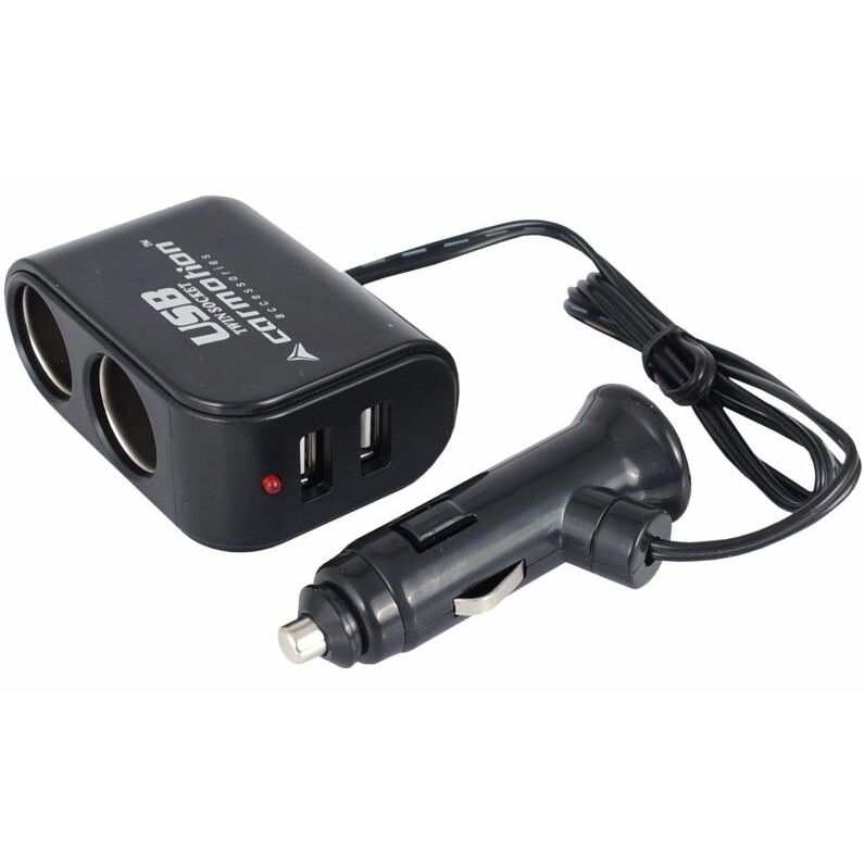 Carmotion Sadalītājs piepīpētāja ligzdai, 2 USB