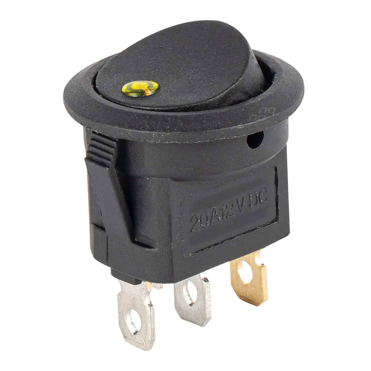 AMIO Slēdzis apaļš On/Off, dzeltena diode