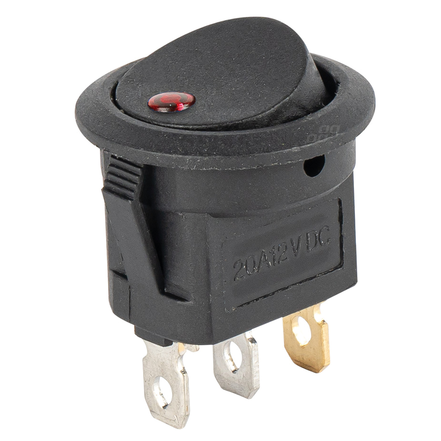 AMIO Slēdzis apaļš On/Off, sarkana diode