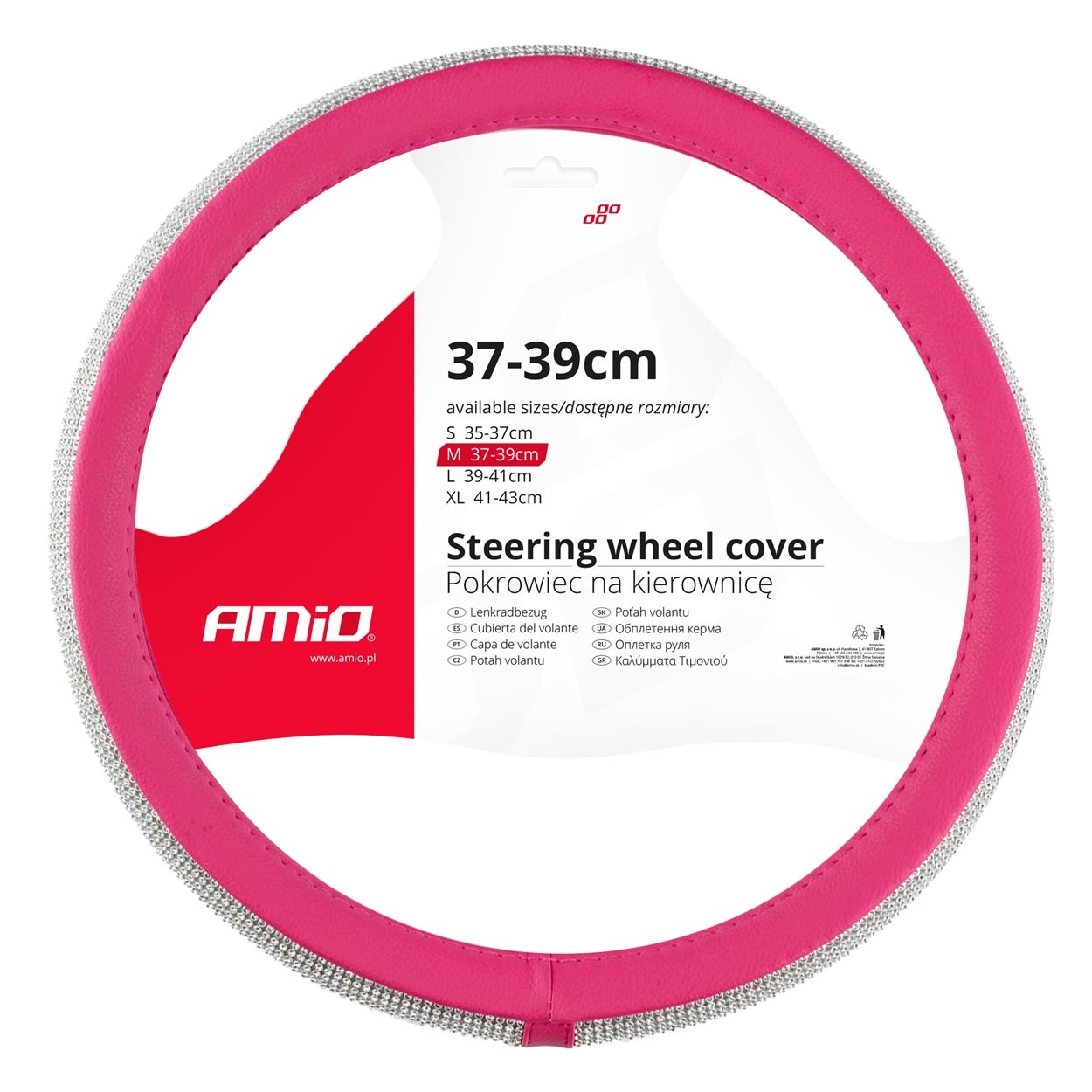 AMIO #Stūres pārvalks 37-39cm, rozā ar