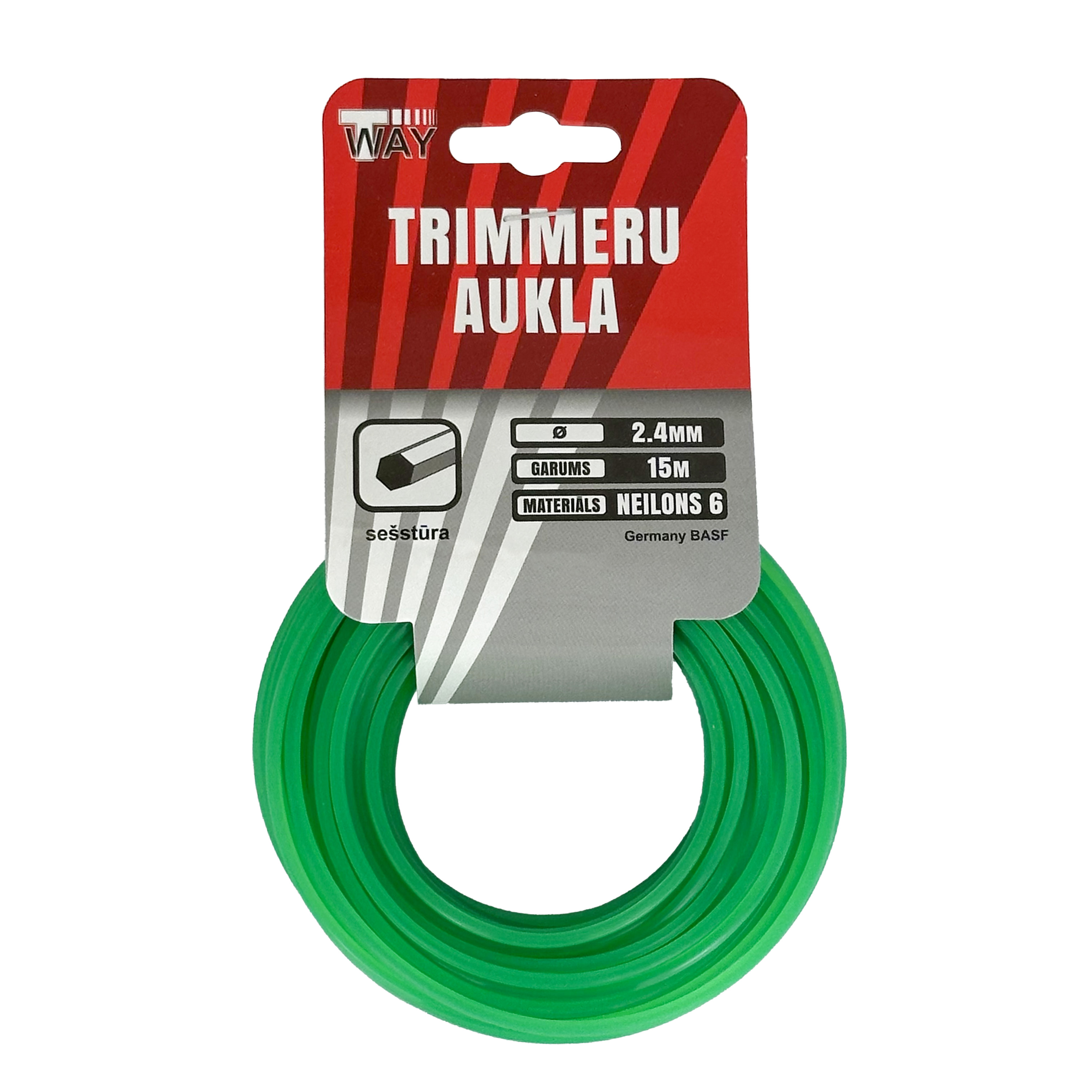 T-Way aukla trimmerim, sešstūra, 2.4mm
