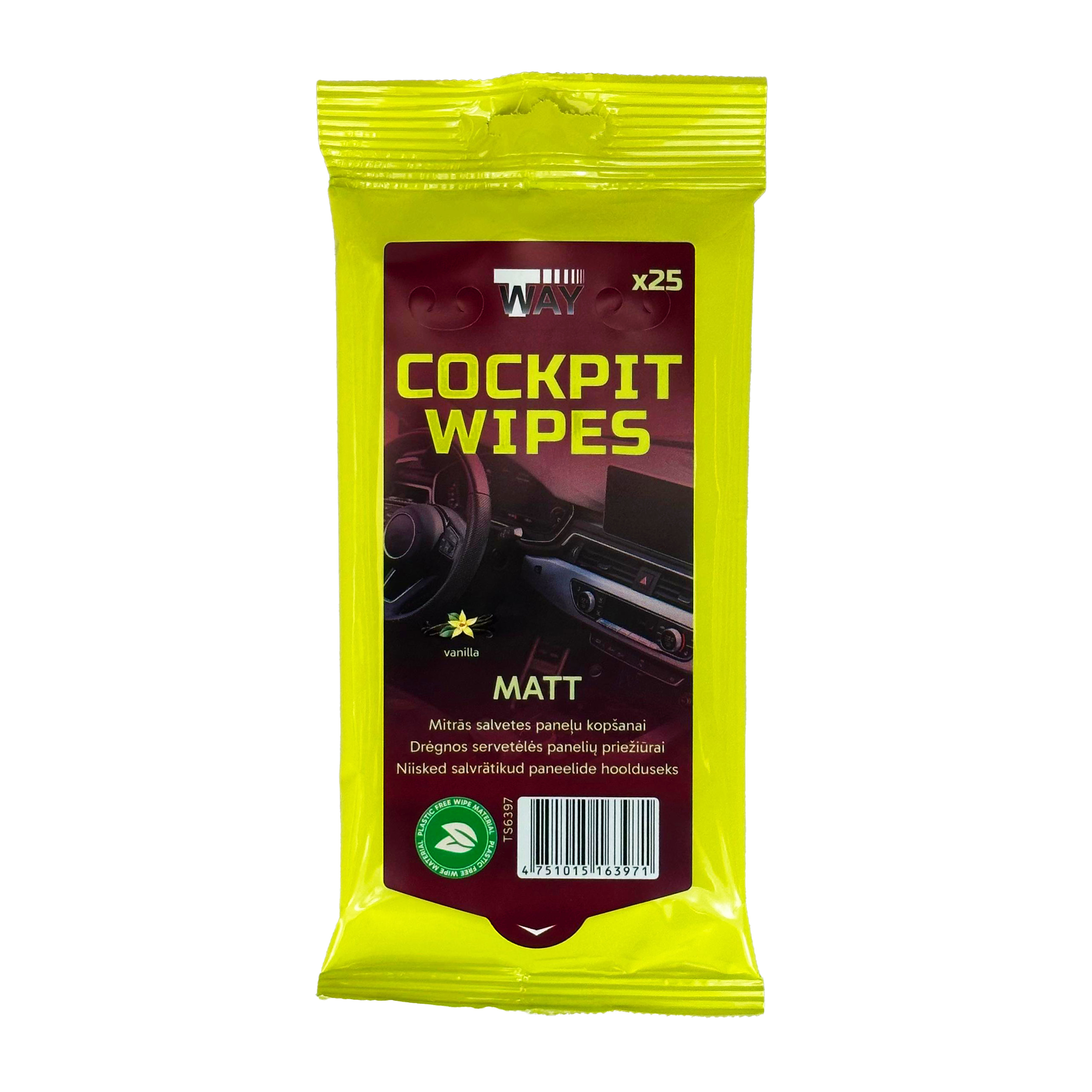 T-Way mitrās salvetes paneļu kopšanai, Matt