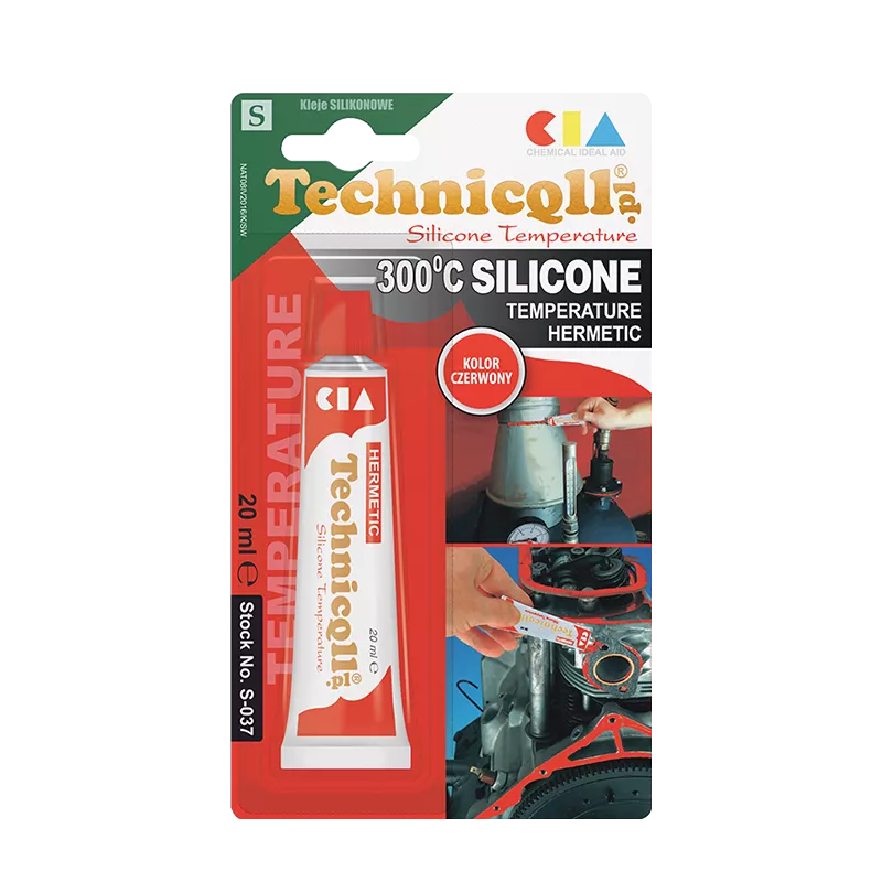 Technicqll silikona hermētiķis 300°C, 20ml, sarkans